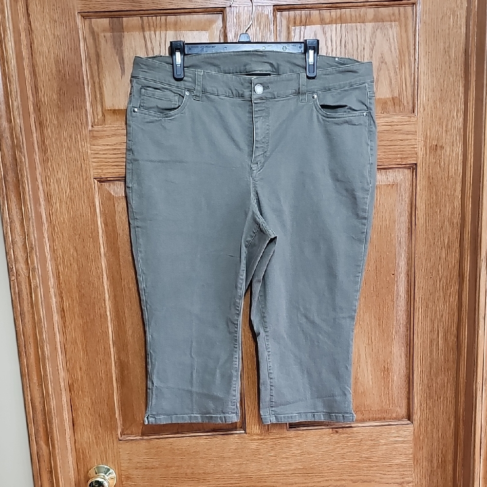 Olive Green Cropped Pants
